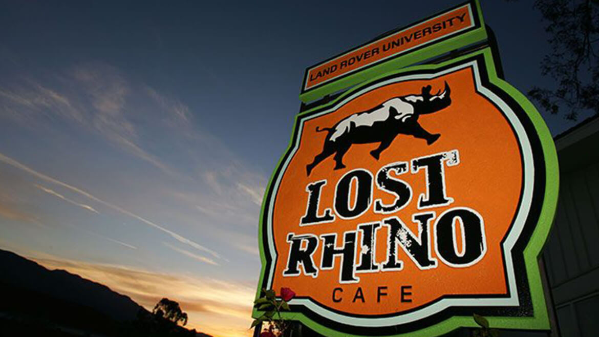 Land Rover Lost Rhino Café Signage